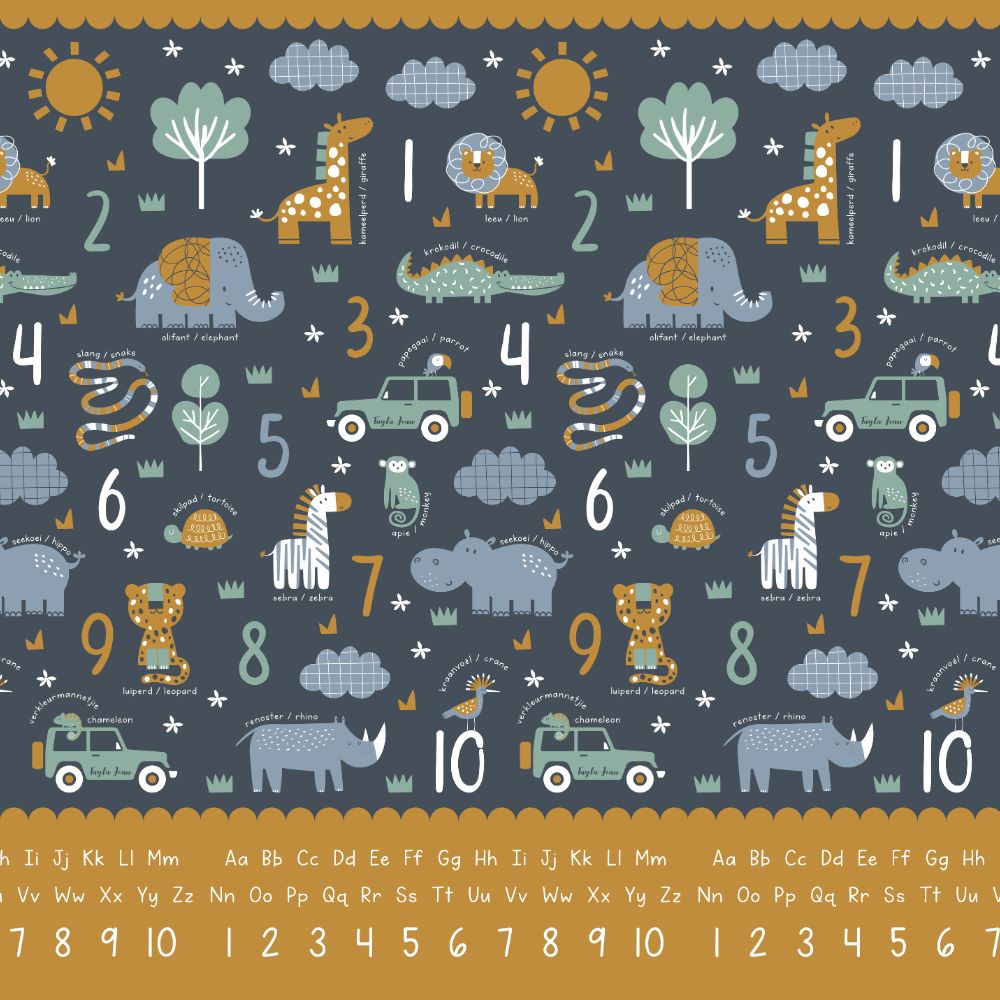 Safari Numbers & South African Road Map Play Mat