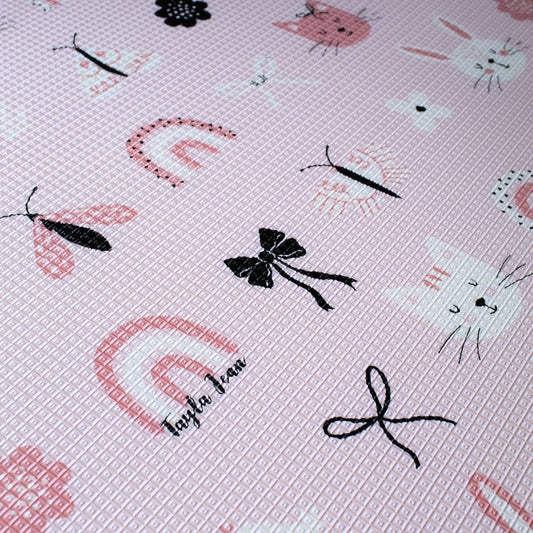 Rainbow Ribbons & Light Grey Play Mat