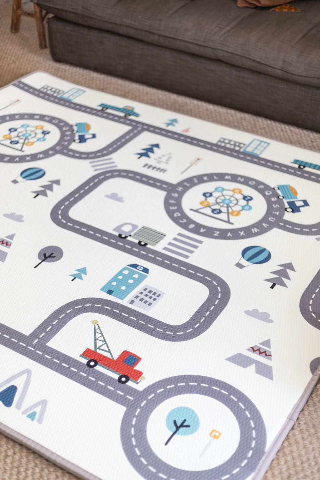 World Map and Car Track Play Mat (Medium Size)