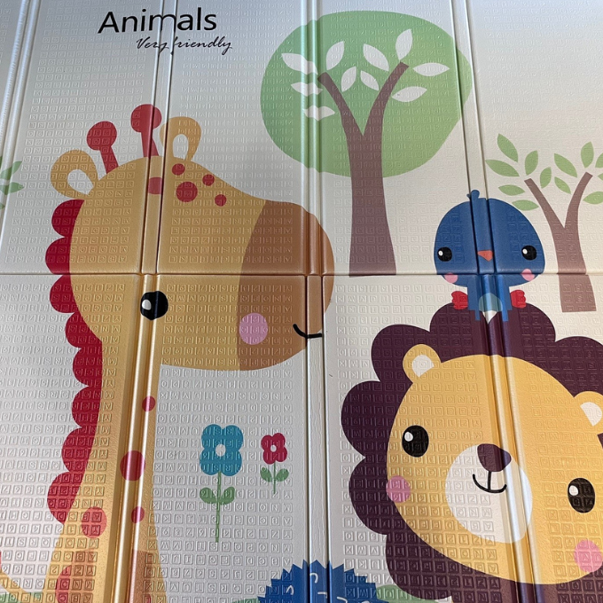 Friendly Animals & Educational Folding Play Mat - Large (180x200x1.5cm)