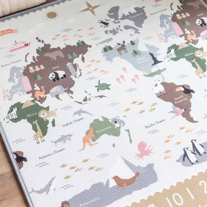 Large World Map & Alphabet Play Mat
