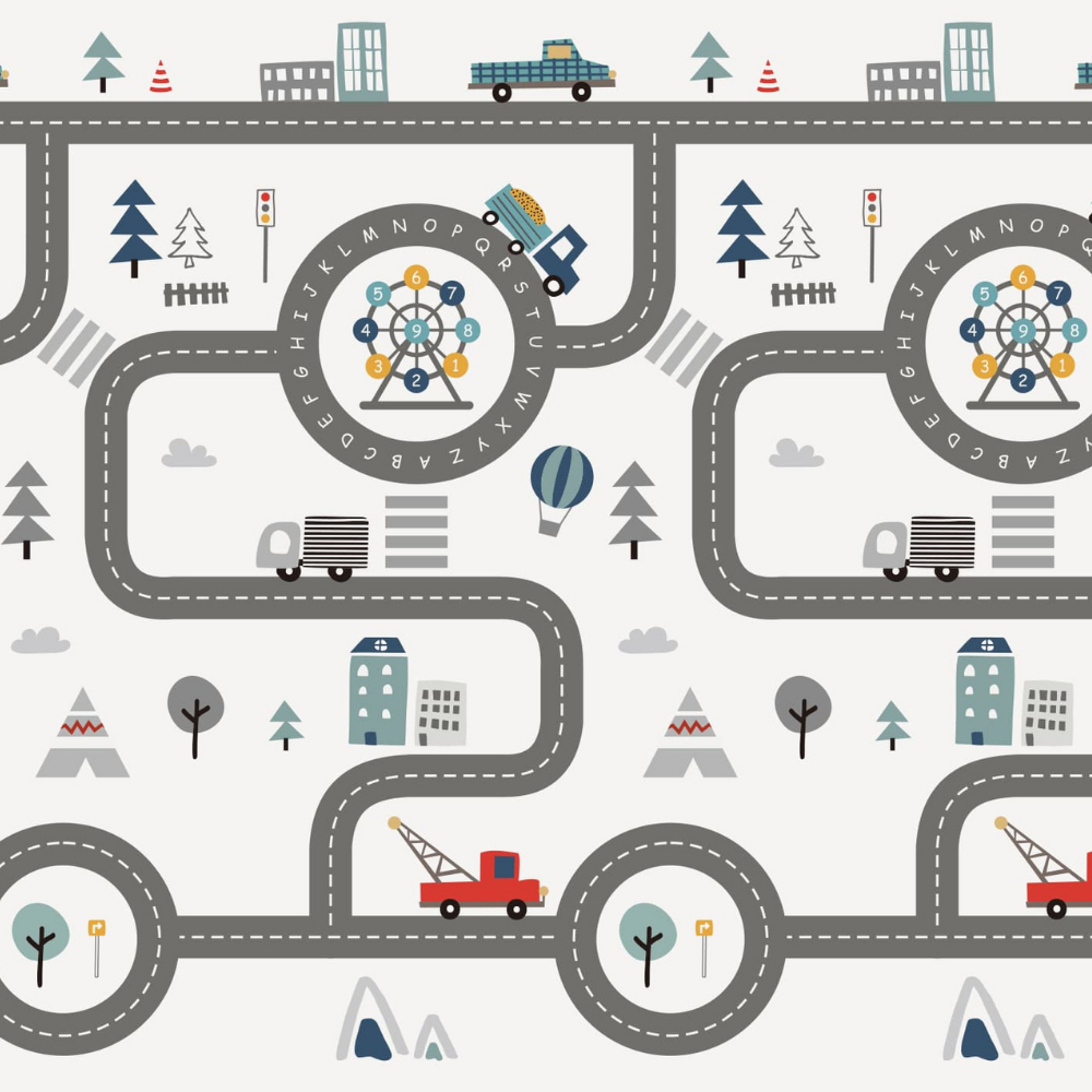 Large Grey Brush Stroke & Road Play Mat