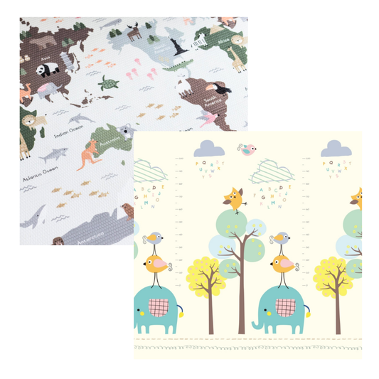 Large Birds In The Bush & World Map Play Mat