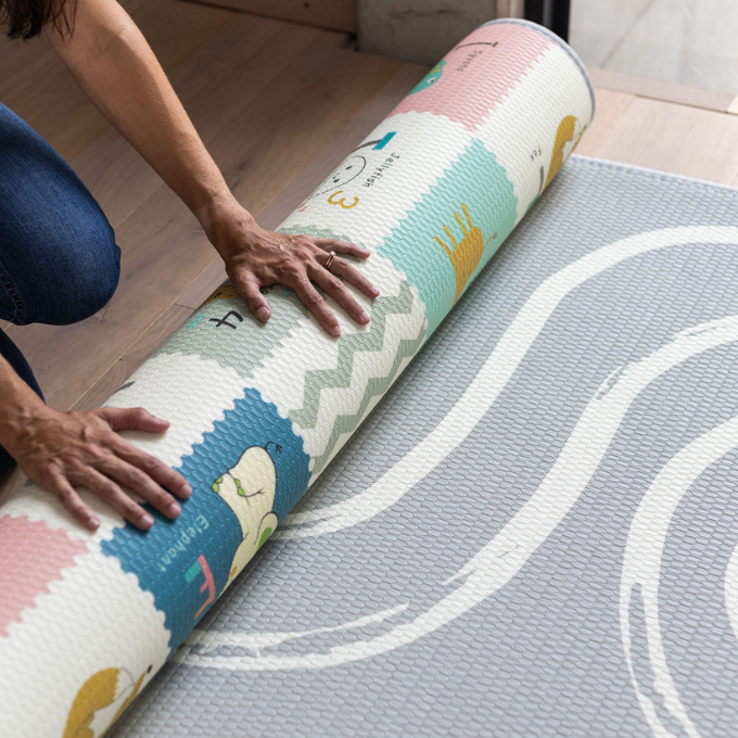 Medium Grey Brush Stroke & Alphabet Play Mat