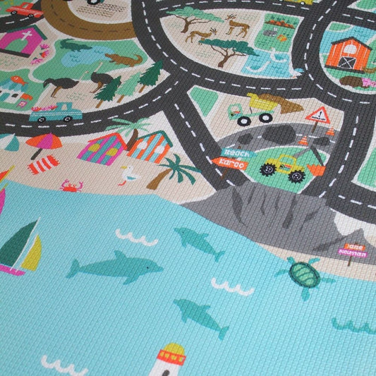 Safari Numbers & South African Road Map Play Mat