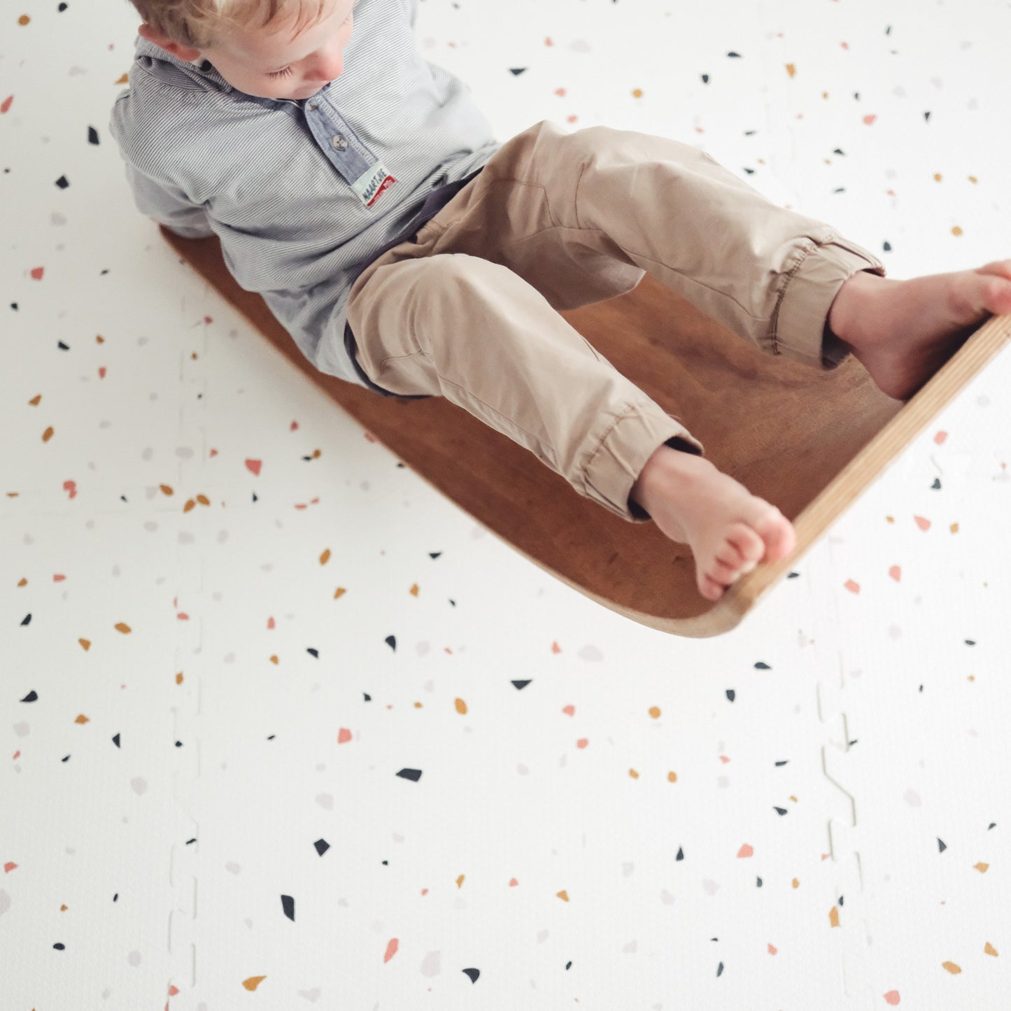 Terrazzo on white play mat