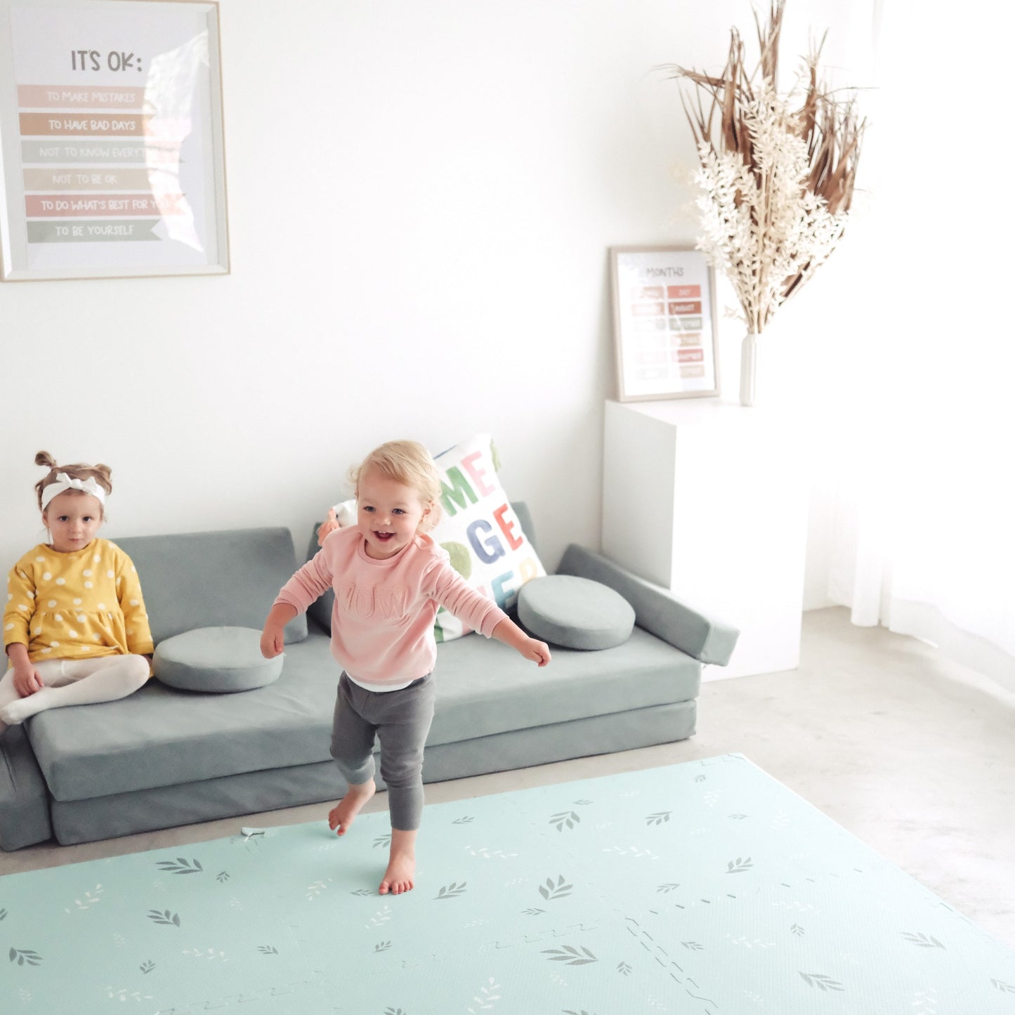 Magical Mint With Leaves Tile Play Mat