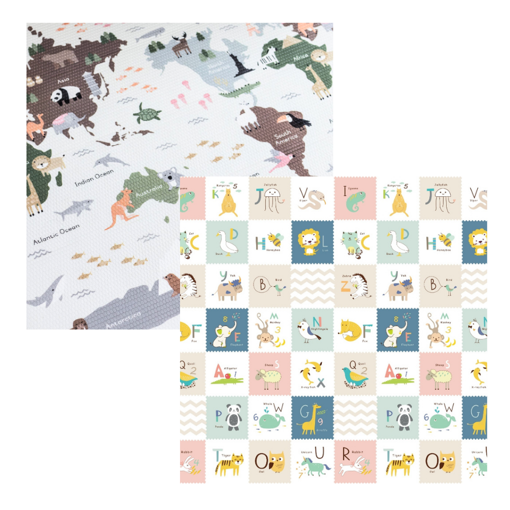 Large World Map & Alphabet Play Mat
