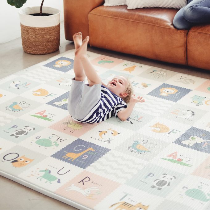 Large Grey Brush Stroke & Alphabet Play Mat