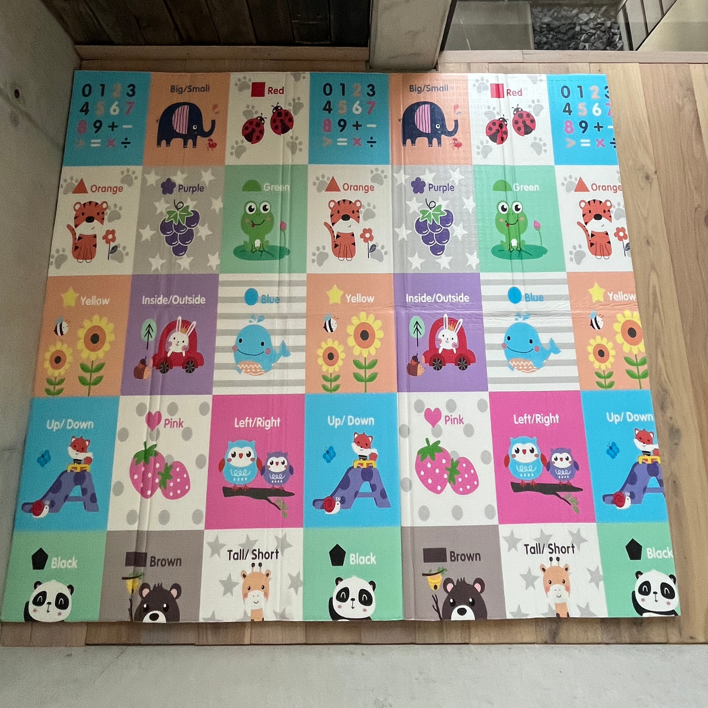 Friendly Animals & Educational Folding Play Mat - Large (180x200x1.5cm)