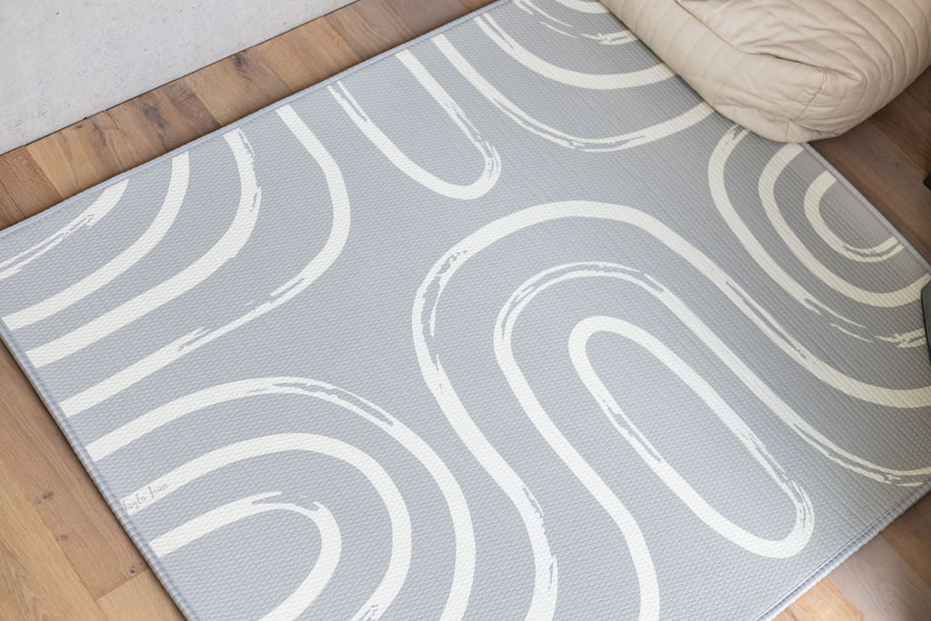 Medium Grey Brush Stroke & Alphabet Play Mat