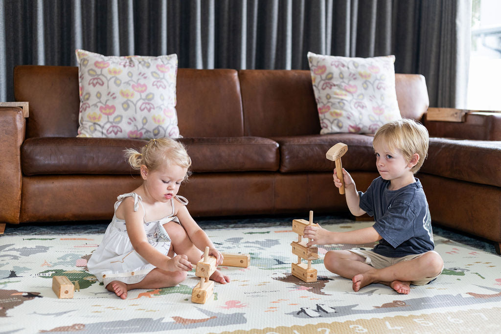 Large World Map & Road Play Mat