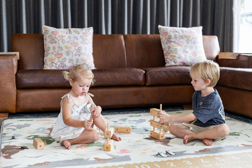 Large World Map & Alphabet Play Mat