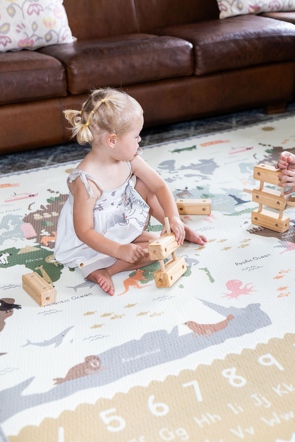 Large World Map & Road Play Mat