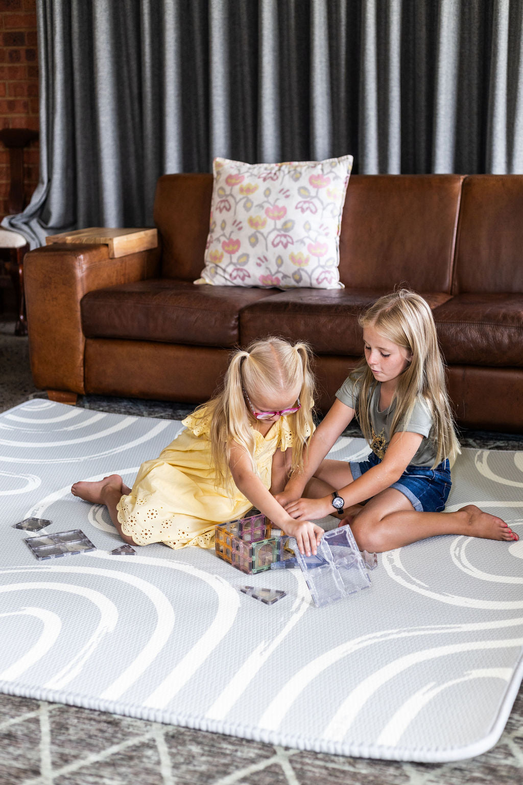 Medium Grey Brush Stroke & Alphabet Play Mat