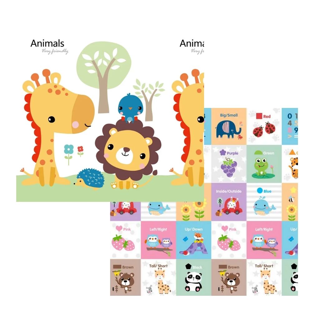 Friendly Animals & Educational Folding Play Mat