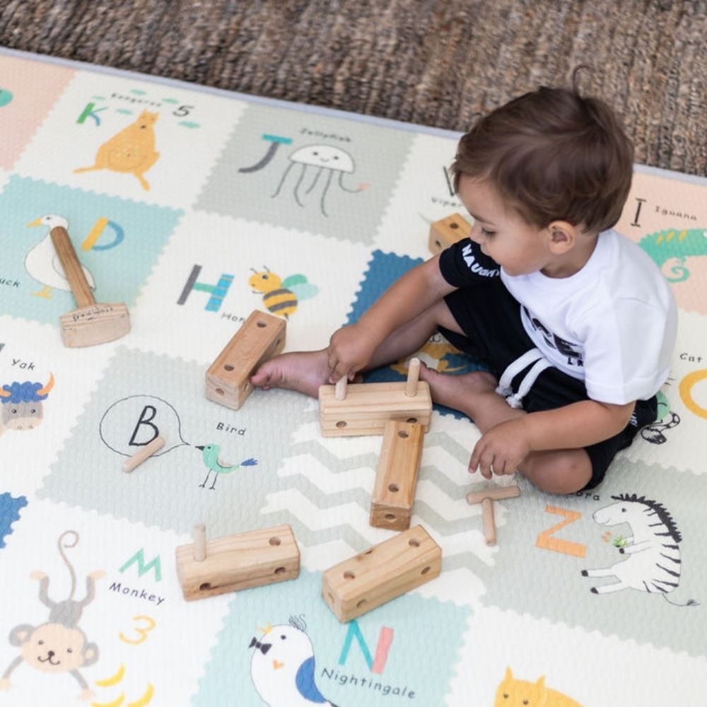 Mint & Alphabet Play Mat