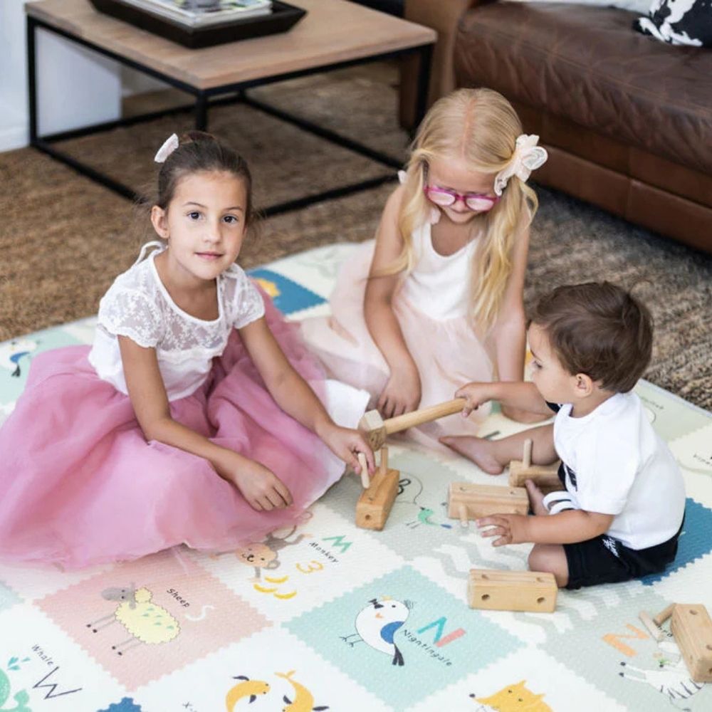 Mint & Alphabet Play Mat