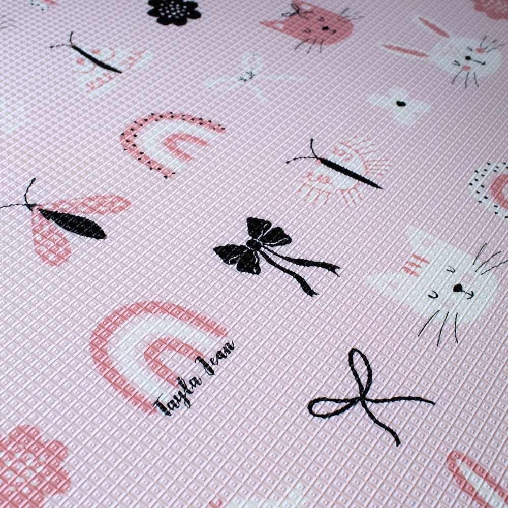 Rainbow Ribbons & Light Grey Play Mat