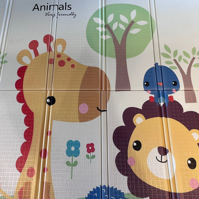 Friendly Animals and Educational folding play mat - Large (180x200x1.5cm)