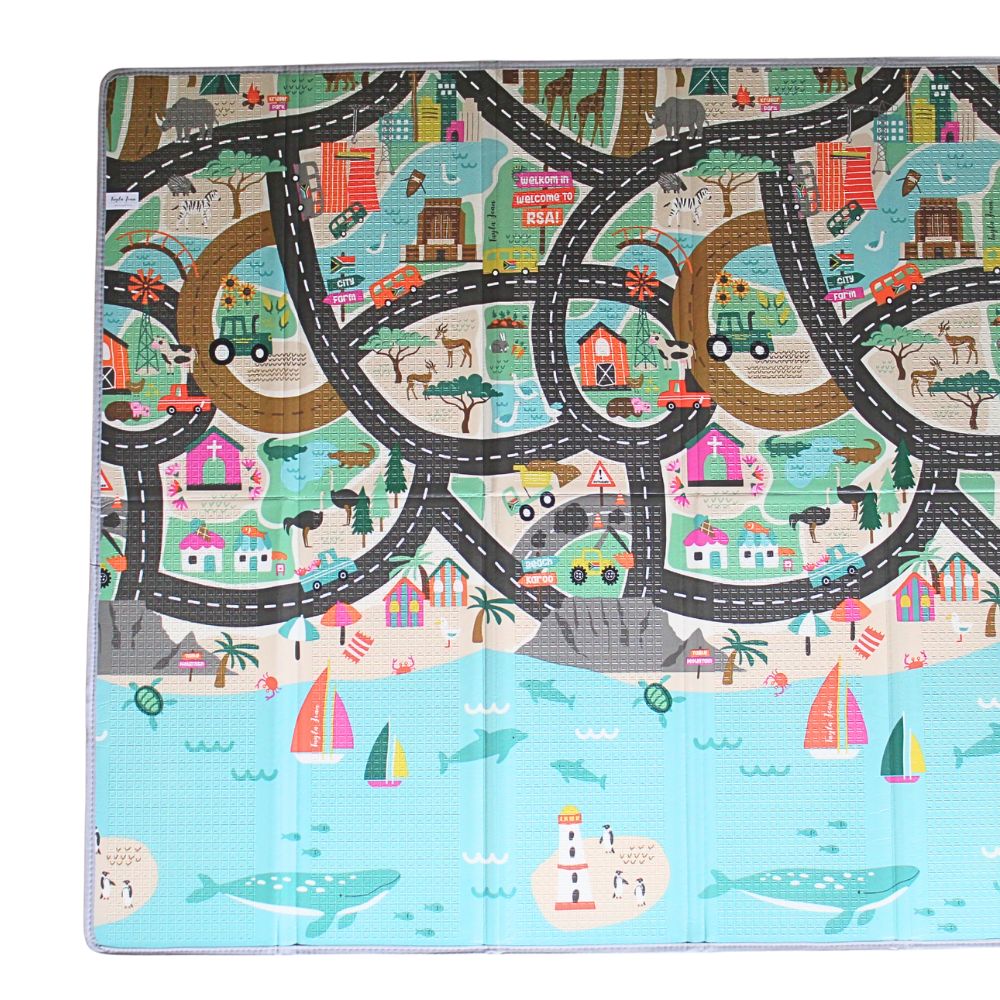 Safari Numbers & South African Road Map Folding Play Mat