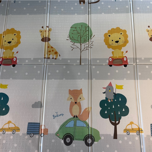 Safari and Alphabet Folding Play Mat - Large (180x 200x1.5cm)