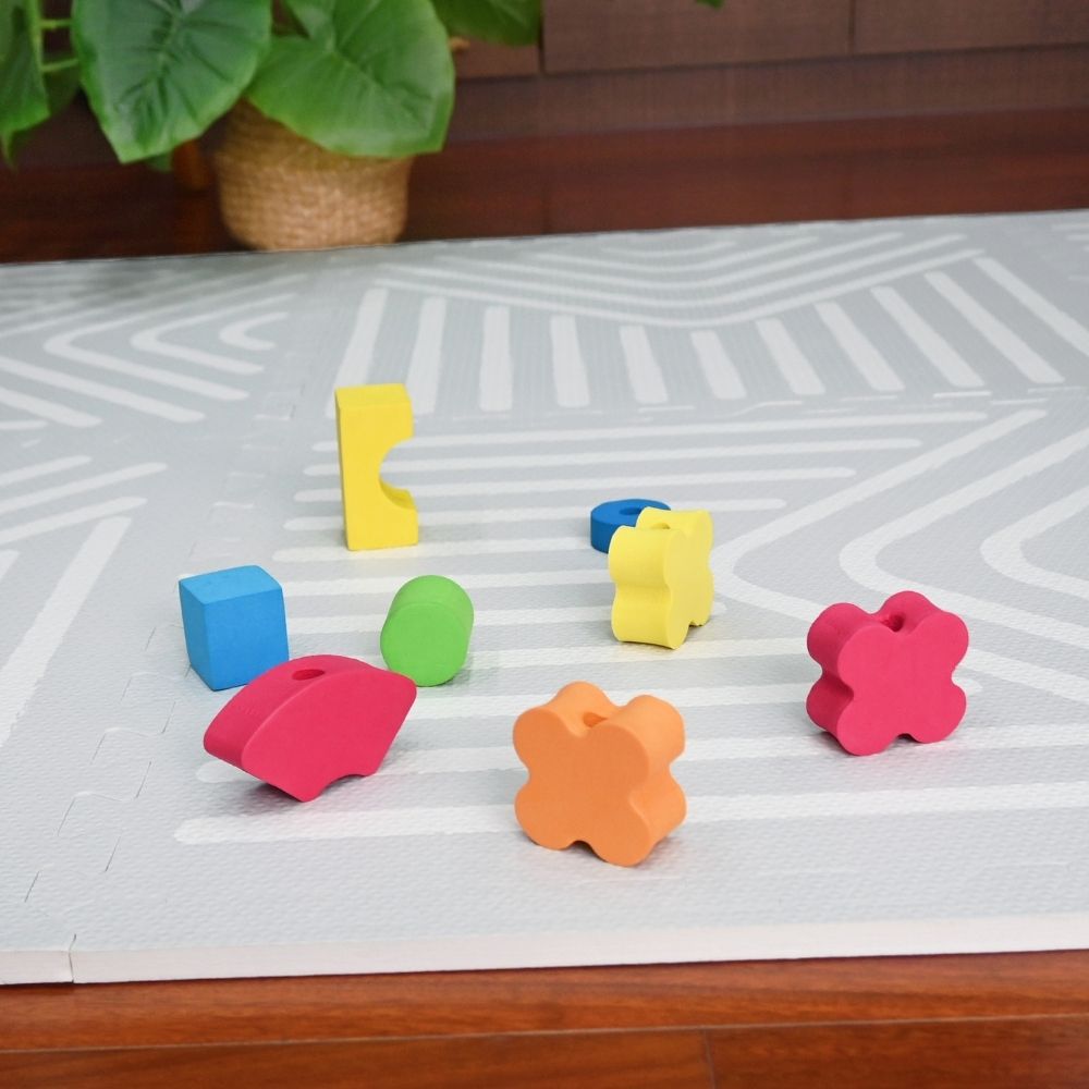 Light Grey Geometry Tile Play Mat
