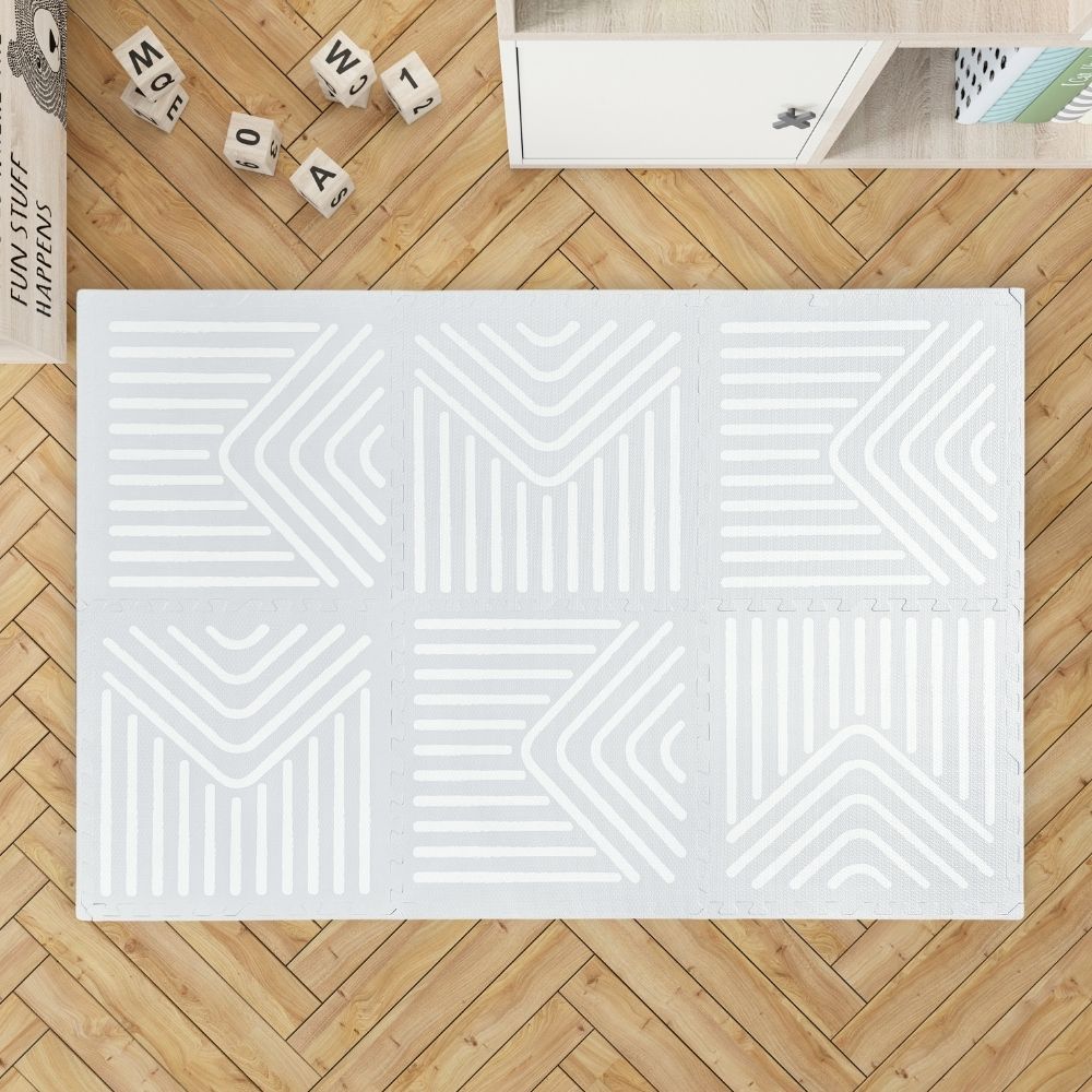 Light Grey Geometry Tile Play Mat