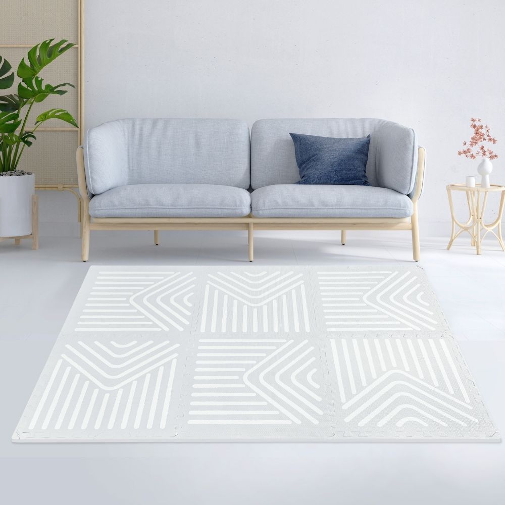 Light Grey Geometry Tile Play Mat