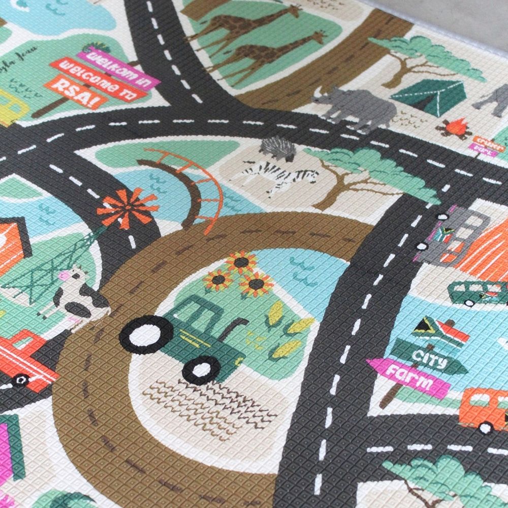South African Road Map & Light Grey Play Mat