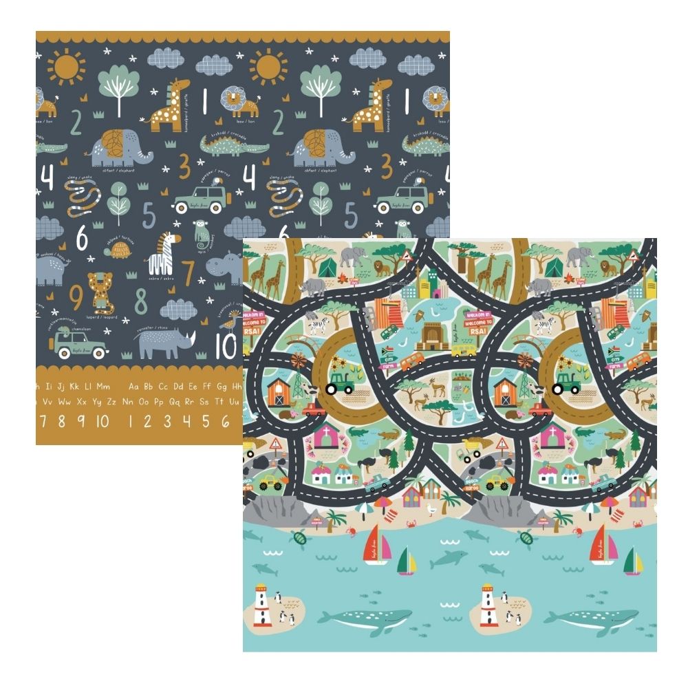 Safari Numbers & South African Road Map Folding Play Mat