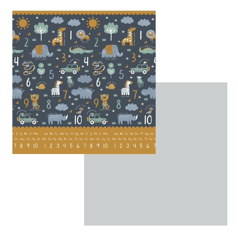 Safari Numbers & Light Grey Play Mat