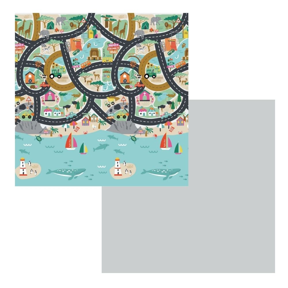 South African Road Map & Light Grey Play Mat