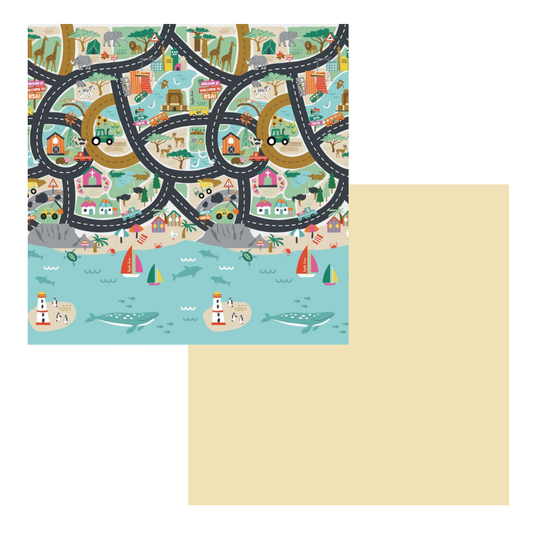 South African Road Map & Cream Play Mat