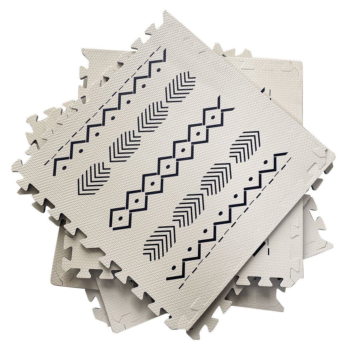 Tribal pattern in cream white play mat