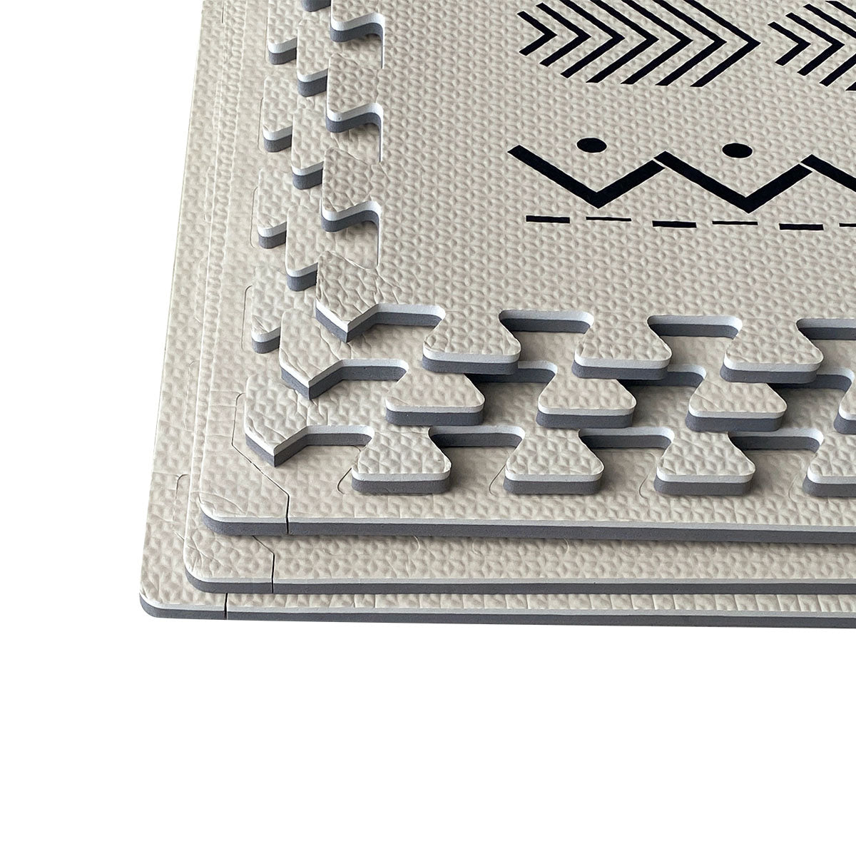 Tribal pattern in cream white play mat