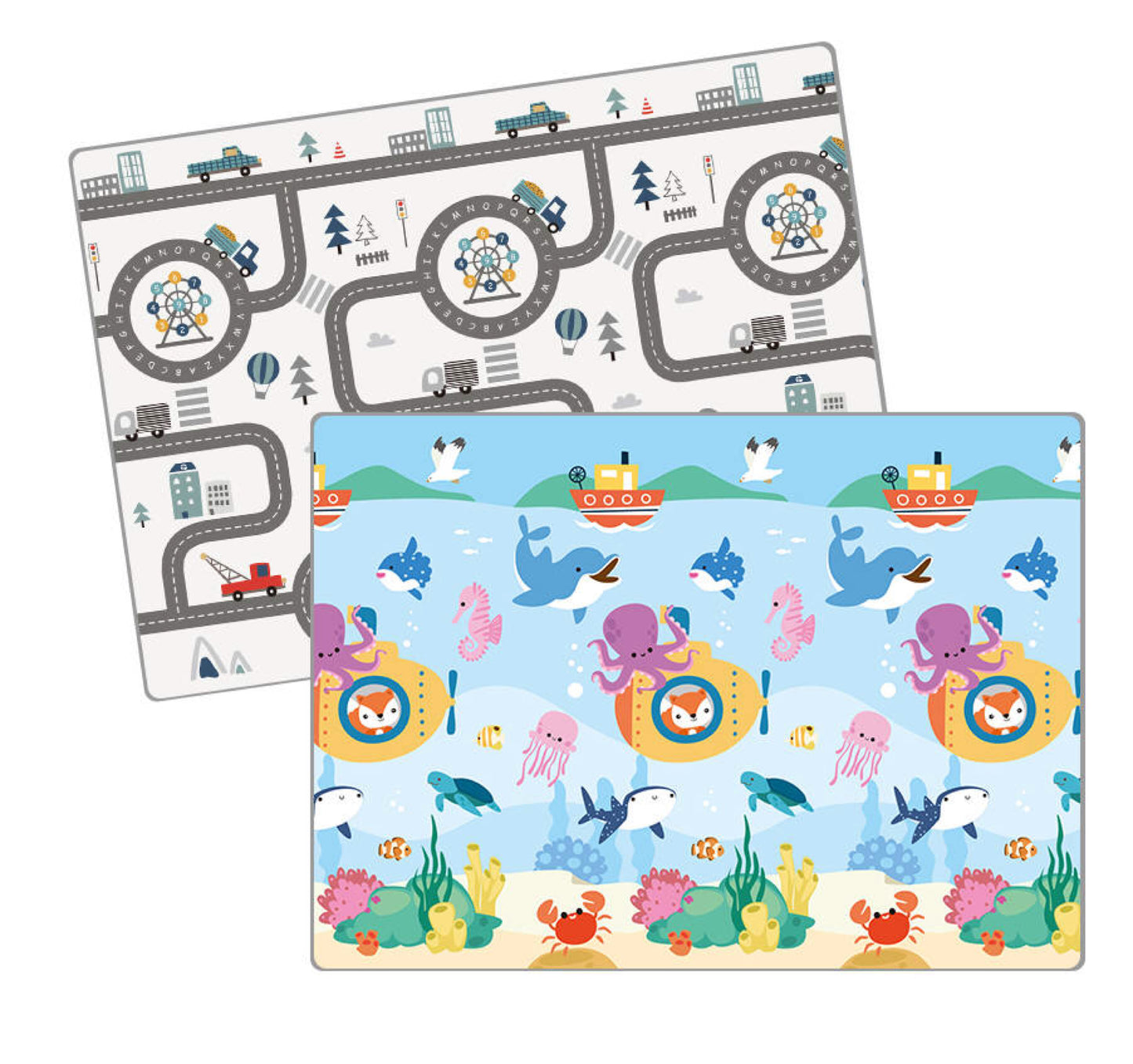 Under the Sea and Car Track play mat