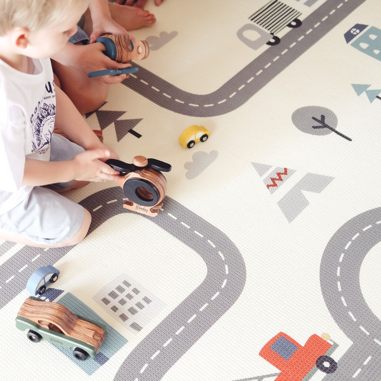 Woodlands and Car Track play mat